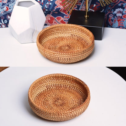 Natural Handmade Rattans Weaving Round Storage Basket